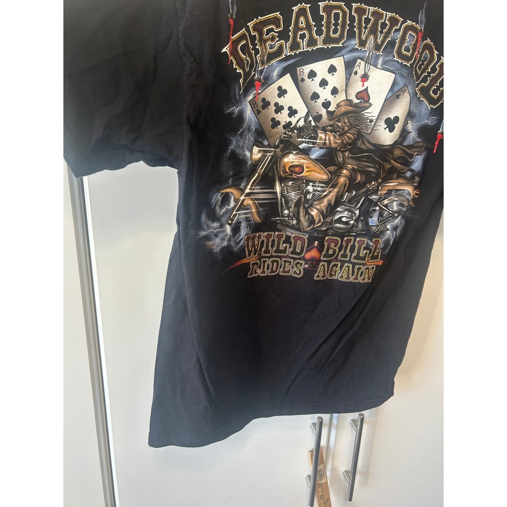 Vintage Deadwood South Dakota Graphic T Shirt Delta Pro Weight Black Mens Medium - Picture 13 of 16